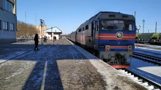 ТЭП70-0156 с Интерсити 765 Киев-Херсон прибывает на 1 путь ст. Николаев Пасс.