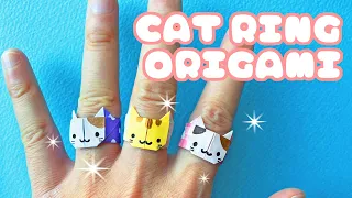 【遊べる折り紙】猫の指輪の折り方音声解説付☆動物の指輪シリーズ・Origami Cat ring tutorial/アクセ/たつくり