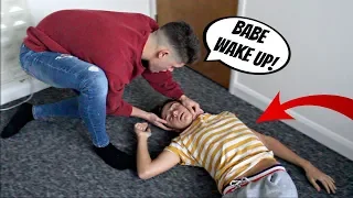 PASSED OUT PRANK ON MY BOYFRIEND (Cute Reaction)