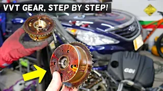 HYUNDAI SONATA CVVT GEAR SPROCKET REPLACEMENT REMOVAL, VARIABLE TIMING CAMSHAFT GEAR REPLACEMENT