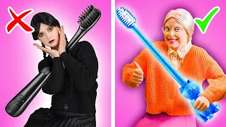 ¡DESAFÍO DE COCINA DE MERLINA VS LA ABUELA! || Consejos Para Padres Inteligentes Por Kaboom GO!