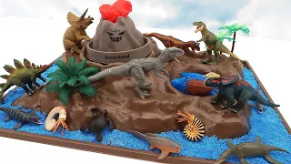 Giant Dinosaur Adventure Mission Set! DIY Volcano Dinosaur Island 쥬라기월드 공룡섬 미션 세트