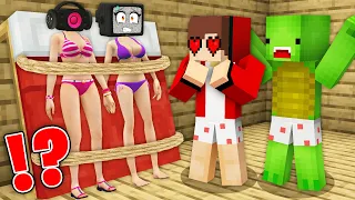 TIED SPEAKER WOMAN and TV WOMAN vs JJ and Mikey in Minecraft - Maizen