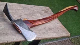 Amazing woodworking craftsmanship on an axe handle | Pulaski axe restoration