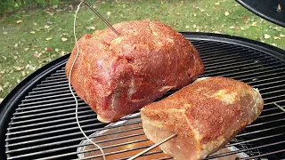 Pulled Pork & Beef Roast on the Weber Smokey Mountain | Maverick XR-50 Thermometer In Action