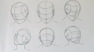 How to Draw head in different angles using Loomis method - 3