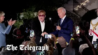 'I'm flabbergasted': Elton John awarded medal by Joe Biden after White House performance