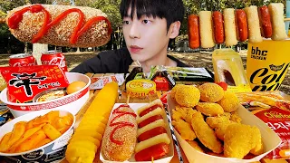 ASMR MUKBANG | SIN FIRE NOODLES & Fried Chicken, Hotdog, Cheese Ball, Tteokbokki, Convenience store