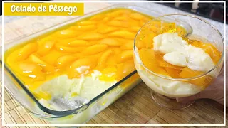 Gelado de Pêssego | Sobremesa Cremosa de Pêssego (FÁCIL E SUPER REFRESCANTE)