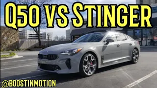 Q50 vs kia stinger : review