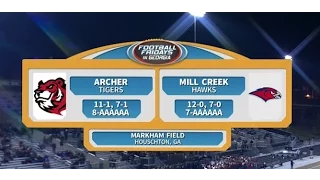 GHSA Quarterfinal: Archer vs. Mill Creek- Nov. 27, 2015