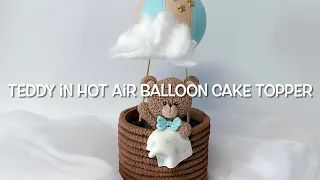 Teddy In Hot Air Balloon Cake Topper