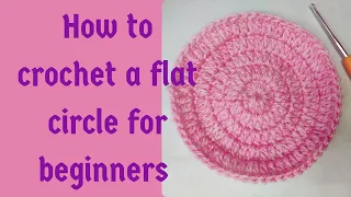 How to crochet a flat circle for beginners ⭕🧶 #crochetforbeginners #crochetdesign #videoviral