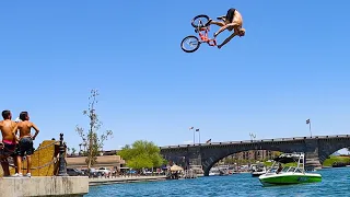 INSANE BMX WATER JUMP! (LAKE HAVASU)