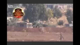 Syria - Ansar Brigade hits SAA T-72 tank with ATGM 11/09/2013