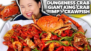 KING CRAB LEGS + DUNGENESS CRAB + SHRIMP+ CRAWFISH SEAFOOD BOIL MUKBANG 먹방 EATING SHOW!