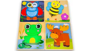 Best Learn Shapes with Animals Shape Matching Puzzle | Preschool Toddler Learning Kids Toy Video