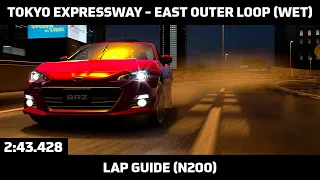 Gran Turismo Sport - Daily Race Lap Guide - Tokyo Expressway East Outer Loop (Wet) - Subaru BRZ N200