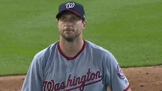 WSH@MIA: Scherzer flirts with no-no, strikes out 11