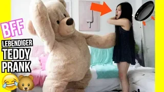 BFF lebendiger XXL TEDDY BÄR prank an beste FREUNDIN (VERSTECKEN im Kuscheltier)