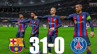 FIFA 23 - MESSI, RONALDO, MBAPPE, NEYMAR, ALL STARS | BARCELONA 31-0 PSG