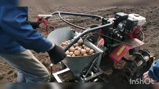 Посадка картофеля самодельной картофелесажалкой!!!