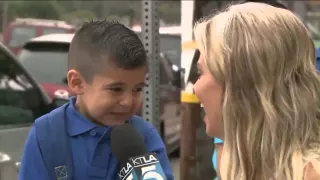 Kid Crying to news reporter