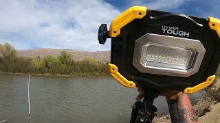 Super bright tri-pod LED light I made and cleaning up a spot by the Rio Grande river #ADRIANUNKNOWN