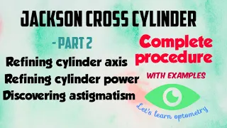 JCC procedure| Axis refinement| Power refinement|Discovering astigmatism