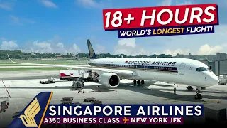 The LONGEST Flight on Earth!【Trip Report: Singapore Airlines to New York JFK】A350 Business Class