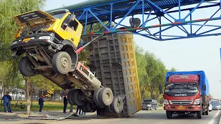10 Extreme Dangerous Idiots Trucks Driving - Amazing Heavy Equipment Truck Driving Fails Compilation