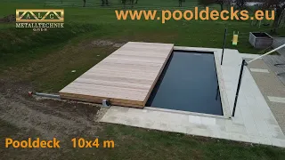 Poolabdeckung 10x4 m mit unserem Pooldeck von pooldecks.eu