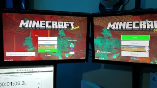 Minecraft PS4 Edition (Old update) PS5 (Right) load time comparison vs PS4 Pro (Left)