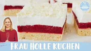 Mother Hulda Cake 🍓 | Strawberry Sheet Cake with white Chocolate | Einfach Backen