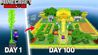 I Survived 100 Days On A Single Bamboo In Minecraft Hardcore Full Movie In Hindi