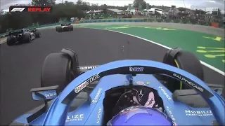 Fernando Alonso and Esteban Ocon incident Hungarian GP 2022