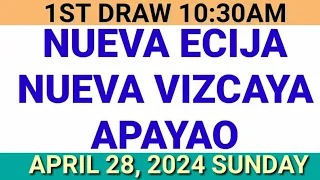 STL - NUEVA ECIJA,NUEVA VIZCAYA APAYAO April 28, 2024 1ST DRAW RESULT