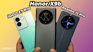 Honor X9b vs Realme 12 Pro vs iQOO Z7 Pro 🔋 Battery Drain & Performance Test