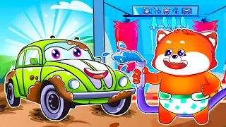 My Сar Loves Muddy Puddles Song 🚗🧼😽 Funny Kids Songs & Nursery Rhymes by Lucky Zee Zee