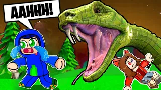 ESCAPE A GIANT SNAKE OBBY In Roblox !! ft @AyushMore @EktaMore