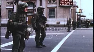 Soldiers of 3rd Infantry Division patrol streets in Washington DC, United States ...HD Stock Footage