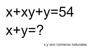 EJERCICIO DE OLIMPIADA MATEMÁTICA. Halla X+Y, siendo X e Y números naturales. Álgebra Básica