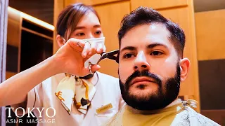 💈ASMR Men's haircuts at a barber shop in a top-quality hotel in Tokyo
