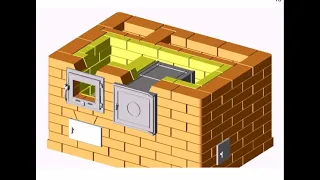 ГОТОВЫЕ ПРОЕКТЫ ПЕЧЕЙ:  Двухколпаковая отопительно-варочная печь с духовым шкафом