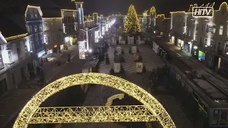 Die Leobener Innenstadt als Lichtermeer