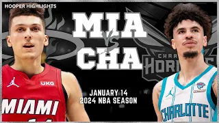 Miami Heat vs Charlotte Hornets Full Game Highlights | Jan 14 | 2024 NBA Season