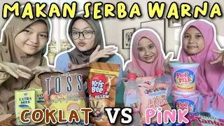 CHALLENGE MAKAN SERBA WARNA COKLAT & PINK! | With Bestie