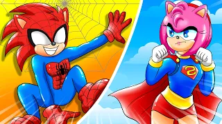 The Love Story of Sonic Spider-Man and Amy Superman - Sonic the Hedgehog 2 Animation