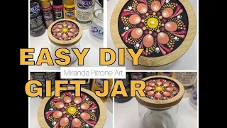 Easy DIY OUI Yogurt Jar Upcycle Recycle ~ Dot Mandala Painted Lid ~ Gift Idea ~ Miranda Pitrone Art