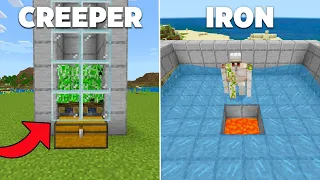 TOP 3 Farms for Beginners in Minecraft Bedrock 1.19! (Iron Farm, Creeper Farm)